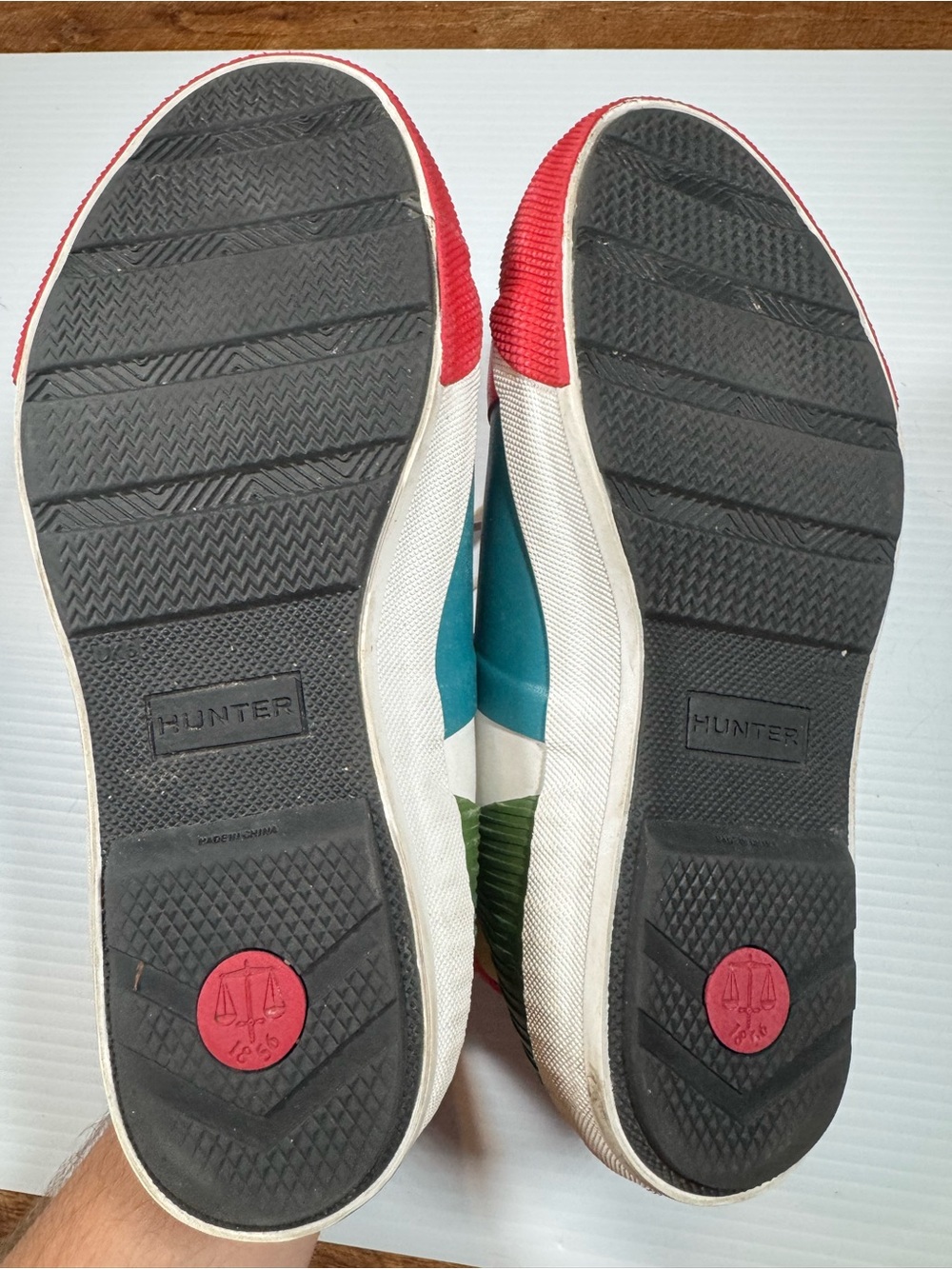 Hunter Patchwork Hi-Top Sneakers in 8.5 US / UK 6 Women’s - Picture 5 of 9